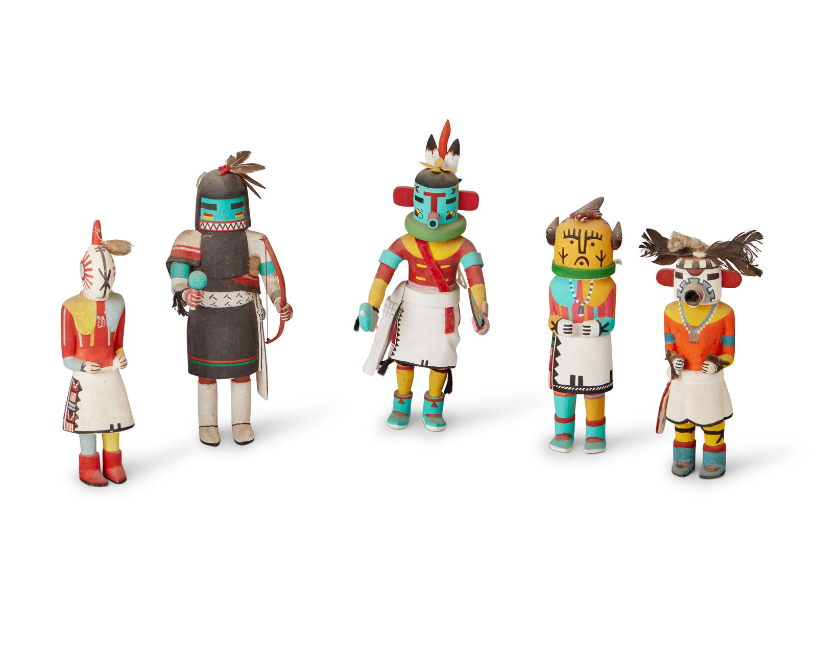 Five Hopi polychrome katsina figures (1 of 3)
