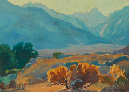 Aaron Kilpatrick (1872-1953), "The Golden Bush": Aaron Kilpatrick (1872-1953) "The Golden Bush" Oil on panel Signed lower right: Aaron Kilpatrick; titled and numbered "574," verso 12" H x 16" W