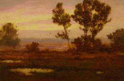 Maurice Braun (1877-1941), Sunset over a landscape