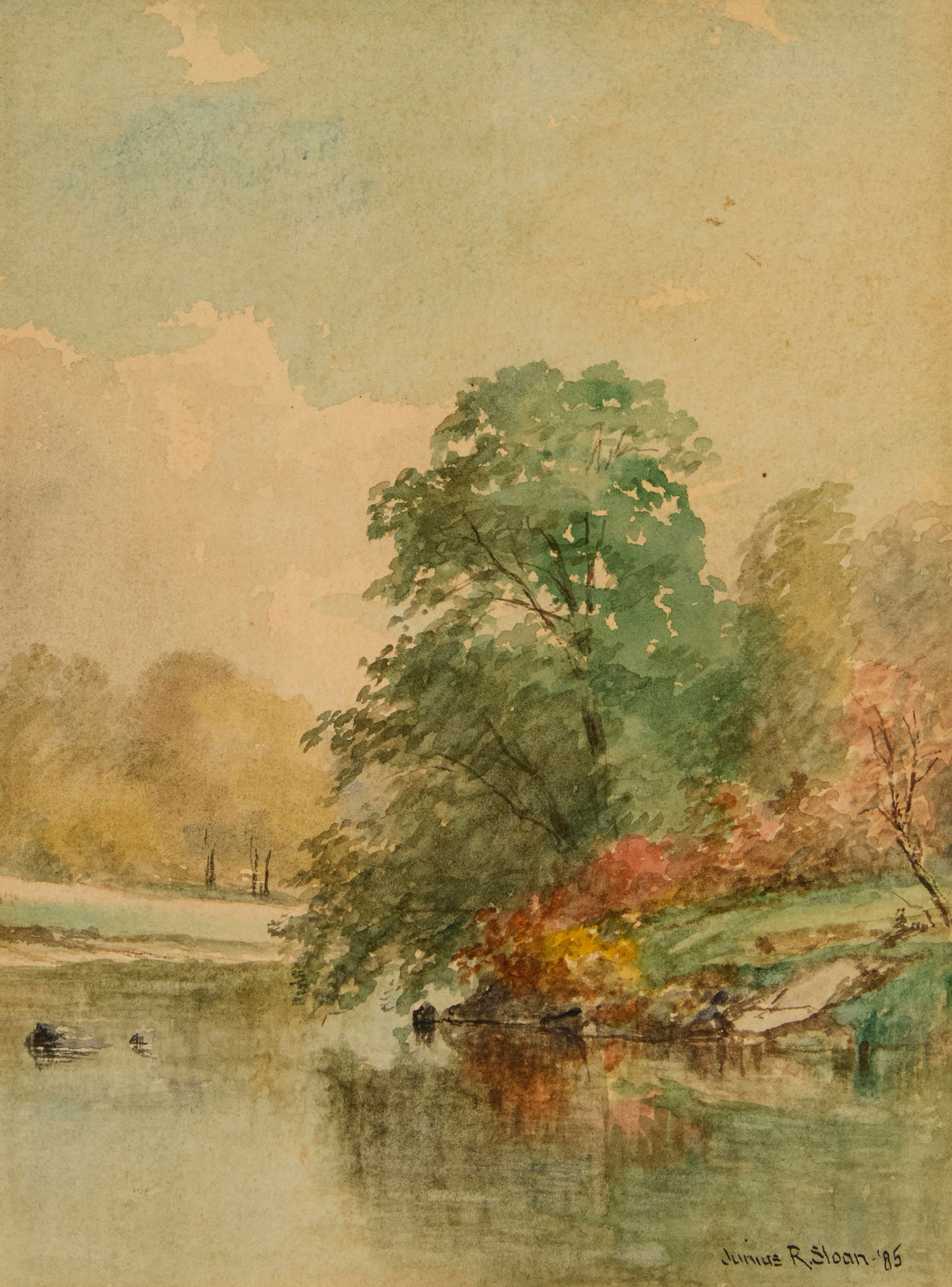 Junius Ralston Sloan (1827-1900), "Studio Composition," 1885: Junius Ralston Sloan(1827-1900)"Studio Composition," 1885Watercolor on paperSigned and dated lower right: Junius R. Sloan '85; titled and numbered "#70" in ink, presumably in anoth