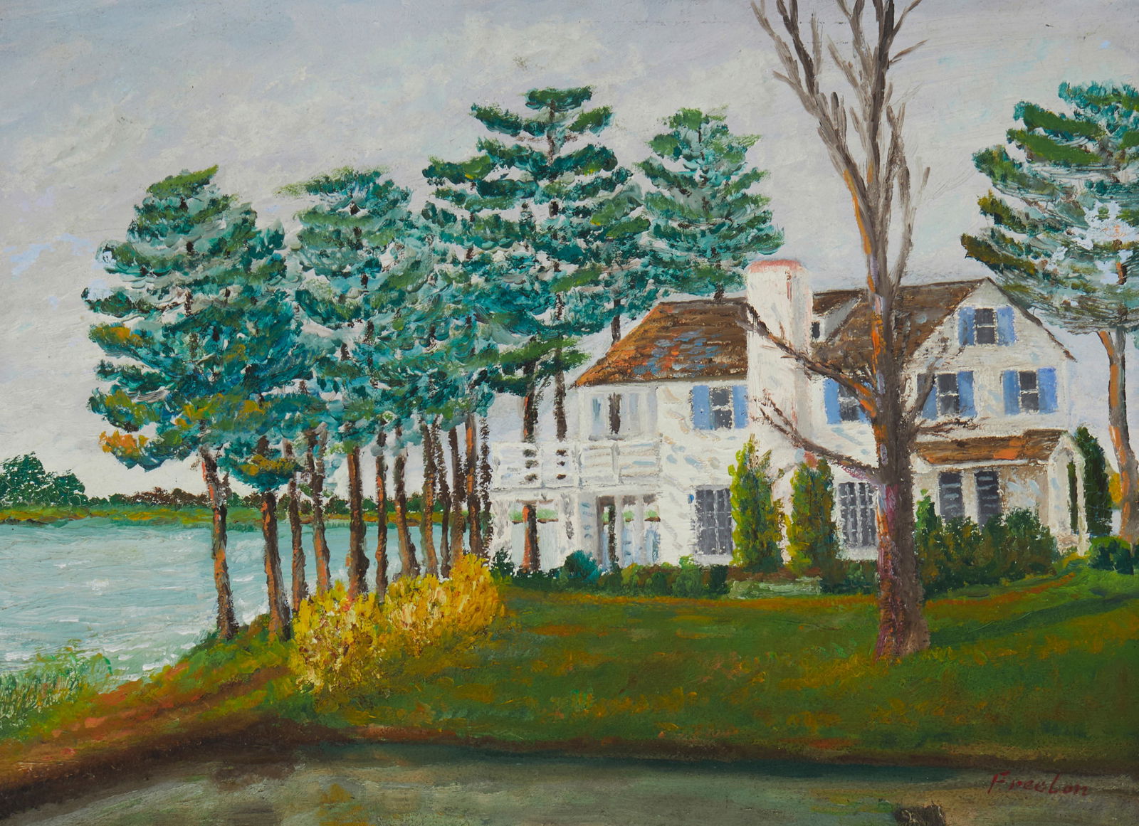 Allan Freelon (1895-1960), "House Near River" (1 of 6)