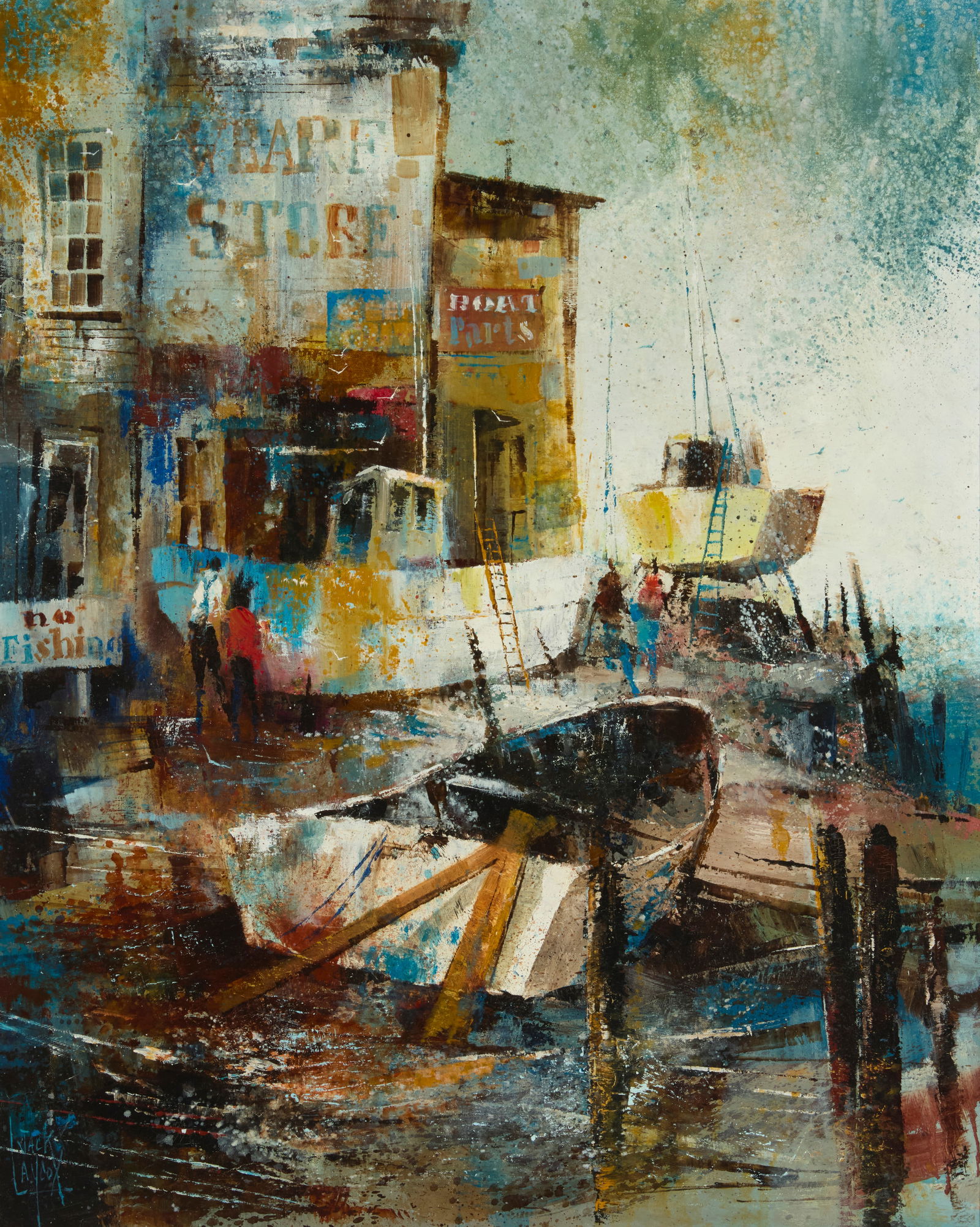 Jack Laycox (1921-1984), "Wharf Stores" (1 of 6)