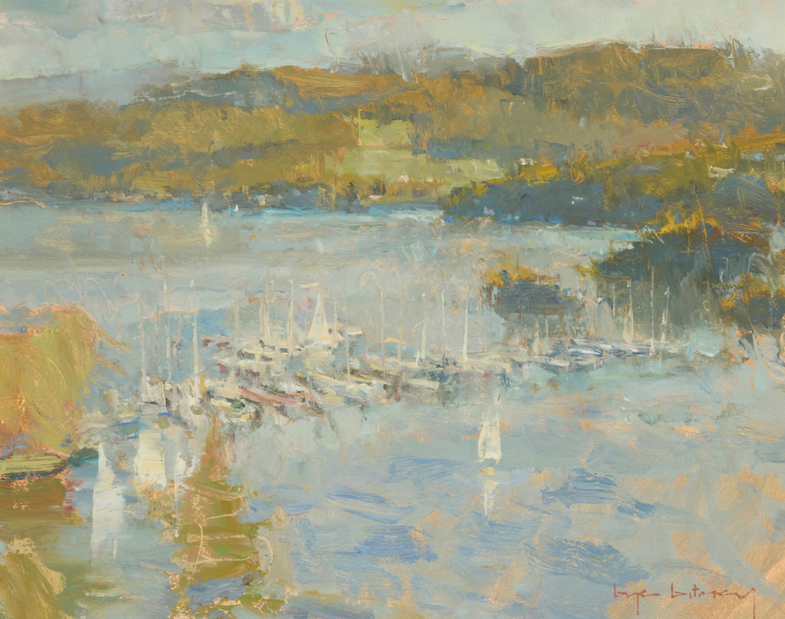 Bye Bitney (b. 1960), Boats at the dock (1 of 5)