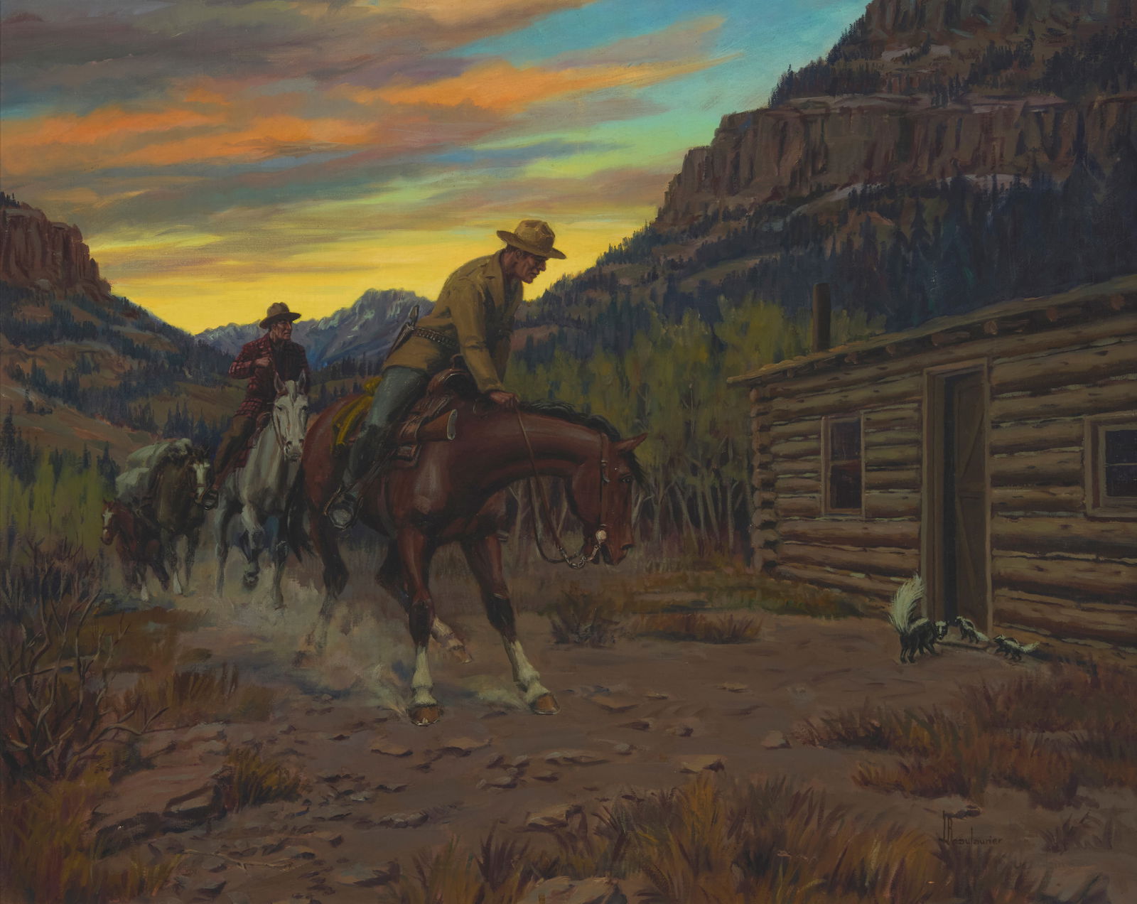 Leo Beaulaurier (1911-1984), "Squatters Rights": Leo Beaulaurier(1911-1984)"Squatters Rights"Oil on canvasSigned lower right: L. Beaulaurier; titled by repute24" H x 30" W