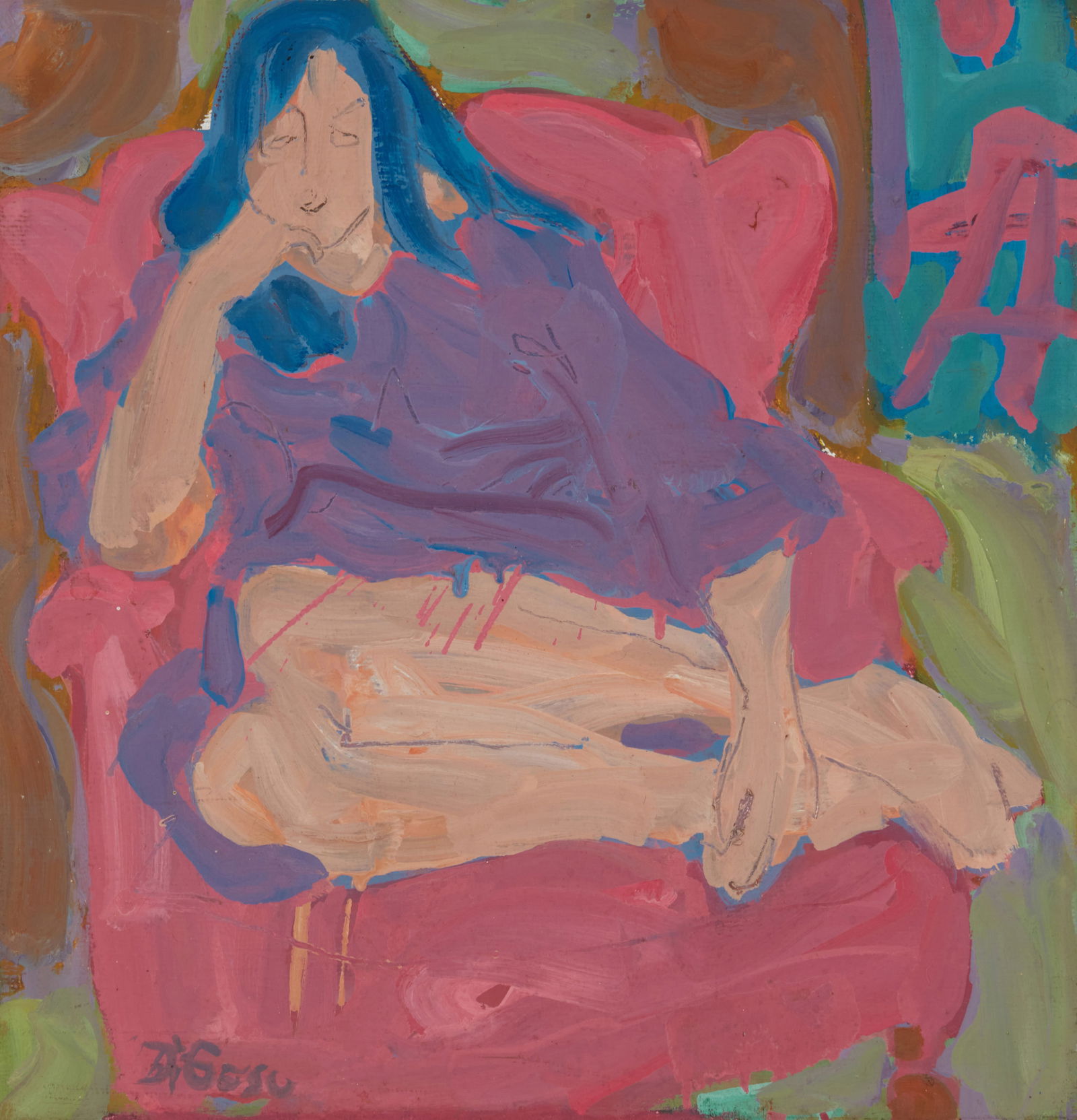 Victor DiGesu (1914-1988), "Figure in Red Chair" (1 of 7)