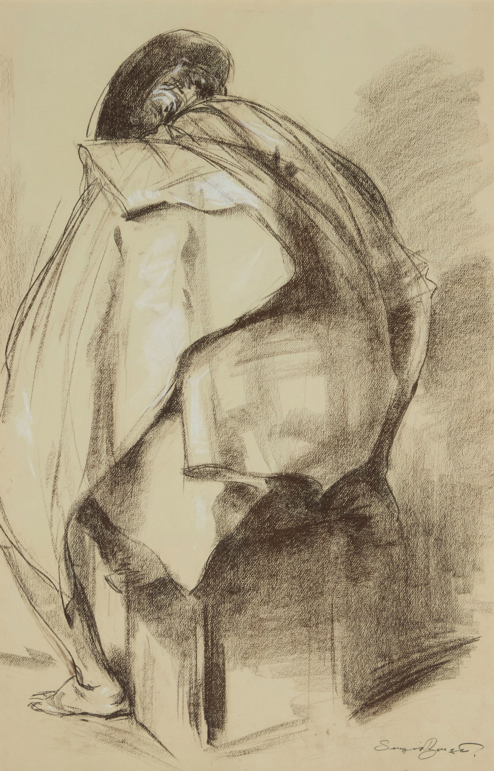 Sergei Bongart (1918-1985), Figure sitting on a stool (1 of 5)