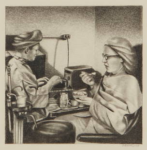 Randy Dudley (b. 1950), "In the Chair," 1978: Randy Dudley(b. 1950)"In the Chair," 1978Graphite on paperSigned and dated in pencil in the lower margin, at right: Dudley ? 1978; dated again and titled on a gallery label affixed to the fr