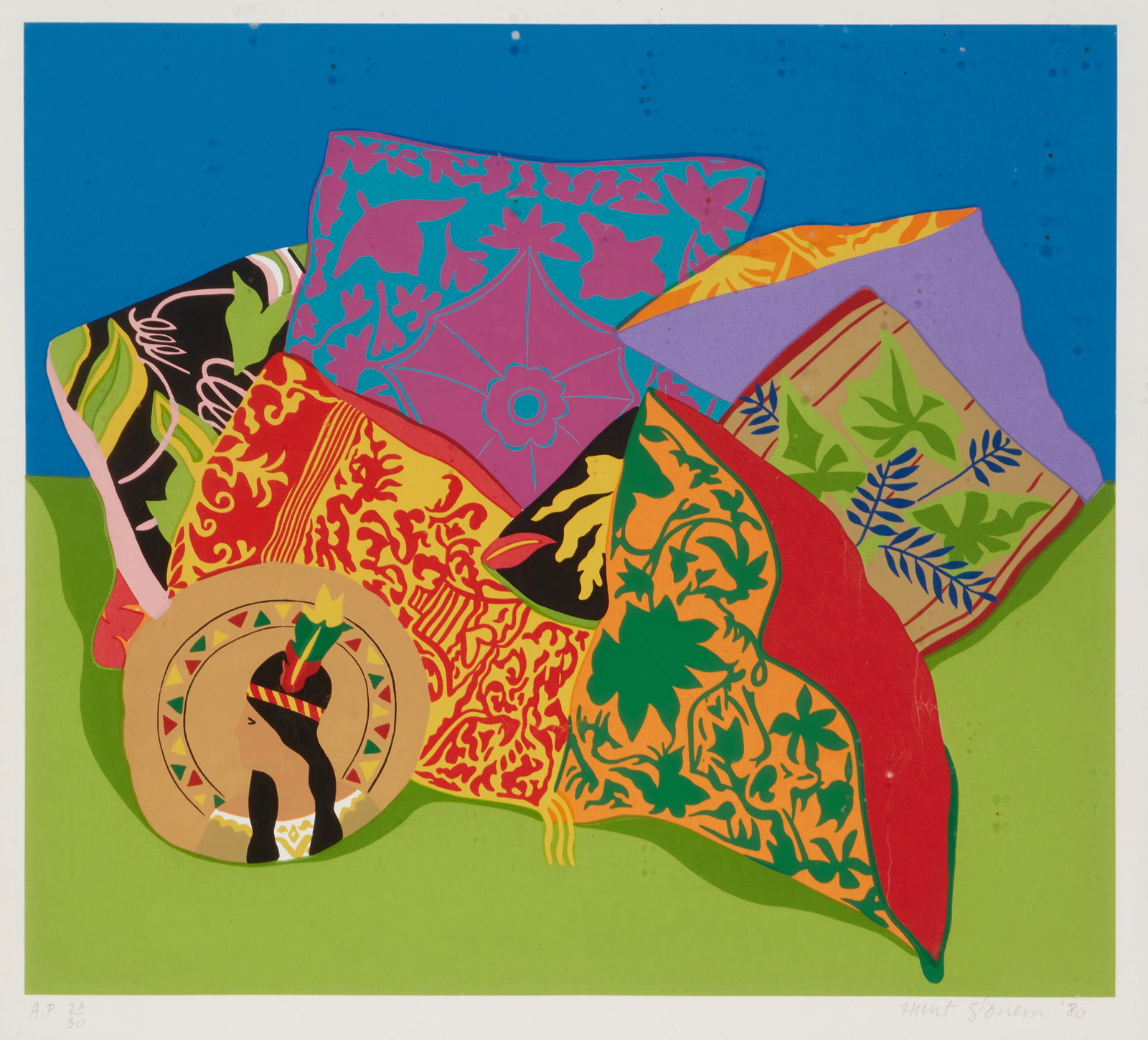 Hunt Slonem (b. 1951), "Pillow Garden," 1980 (1 of 6)