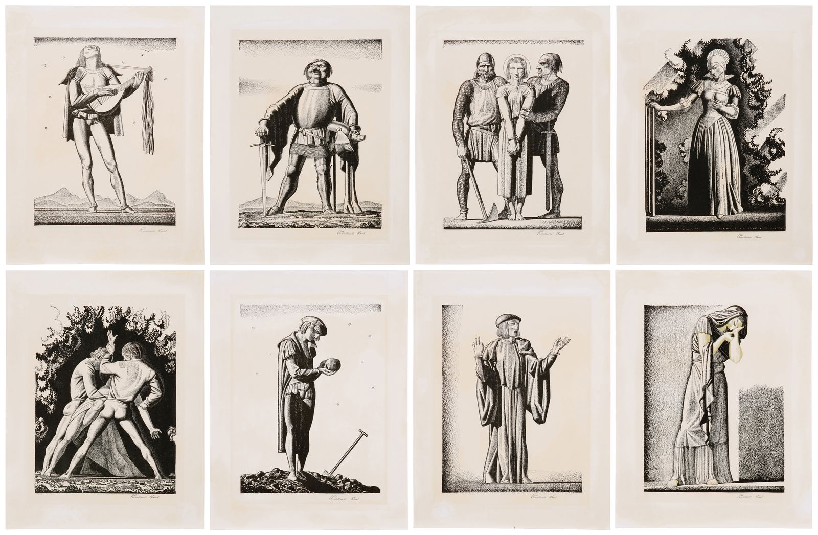 Rockwell Kent (1882-1971), Eight plates from "Forty Drawings to Illustrate the Works of William (1 of 20)