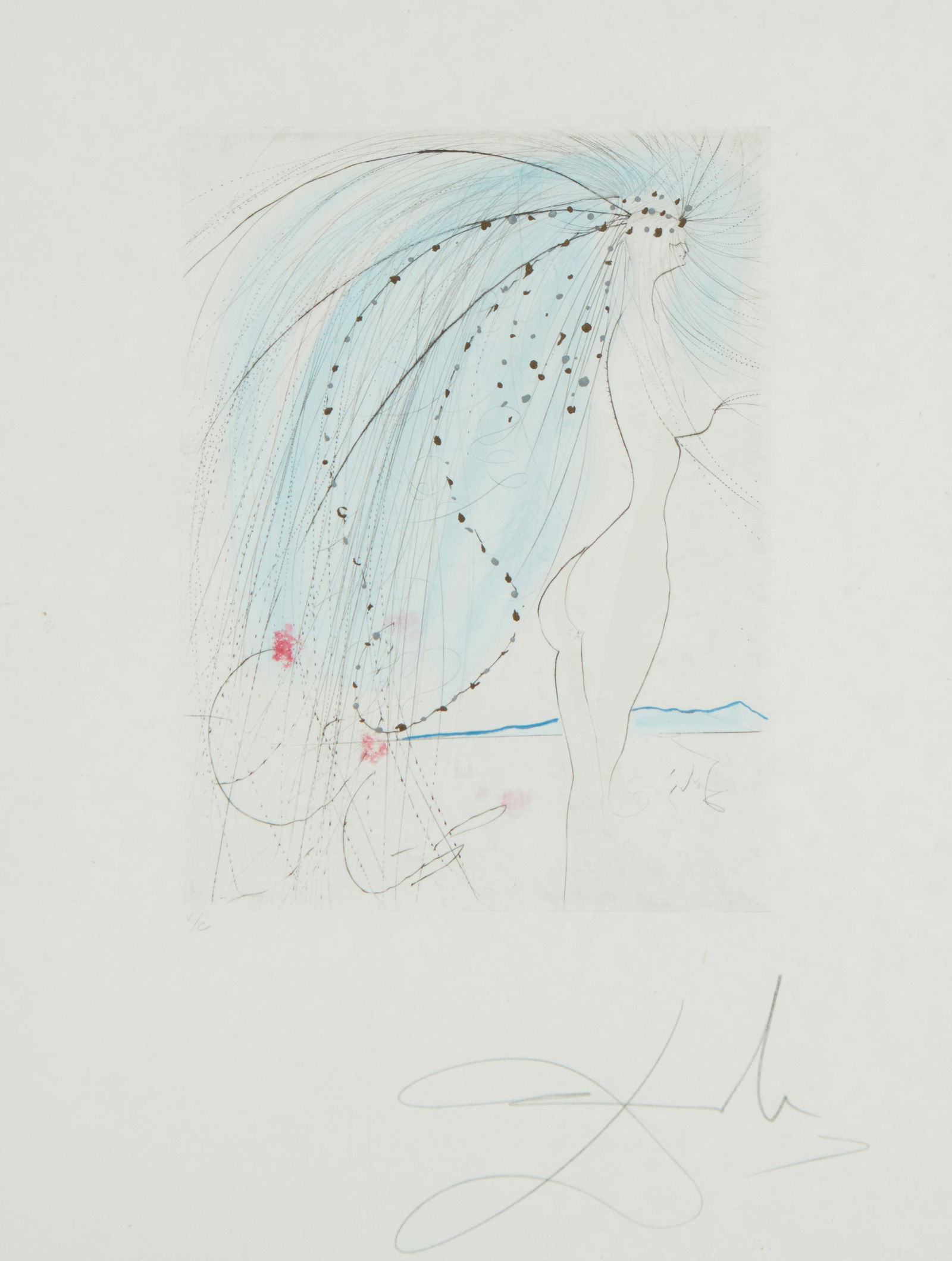 Salvador Dali (1904-1989), "Diane de Poitiers," 1973: Salvador Dali(1904-1989)"Diane de Poitiers," 1973Etching in colors on Japan paperEdition: V/CSigned and inscribed in pencil in the lower margin: Dali / "V/C"Plate: 12.5" H x 9