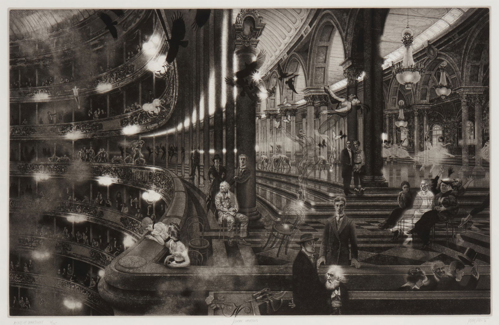 Peter Milton (b. 1930), "Points of Departure II: Nijinsky Variations," 1996: Peter Milton(b. 1930)"Points of Departure II: Nijinsky Variations," 1996Resist-ground etching and engraving on wove paperEdition: 80/175Signed, titled, dated, and inscribed in pencil in the