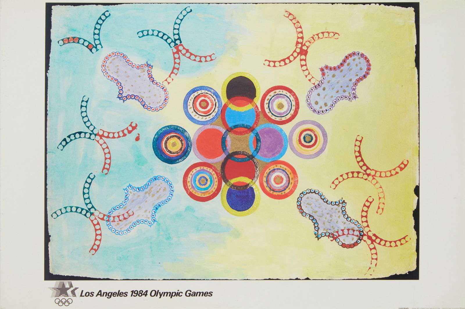 After Lynda Benglis, (b. 1941), "Los Angeles 1984 Olympic Games", Offset lithograph in colors on (1 of 6)