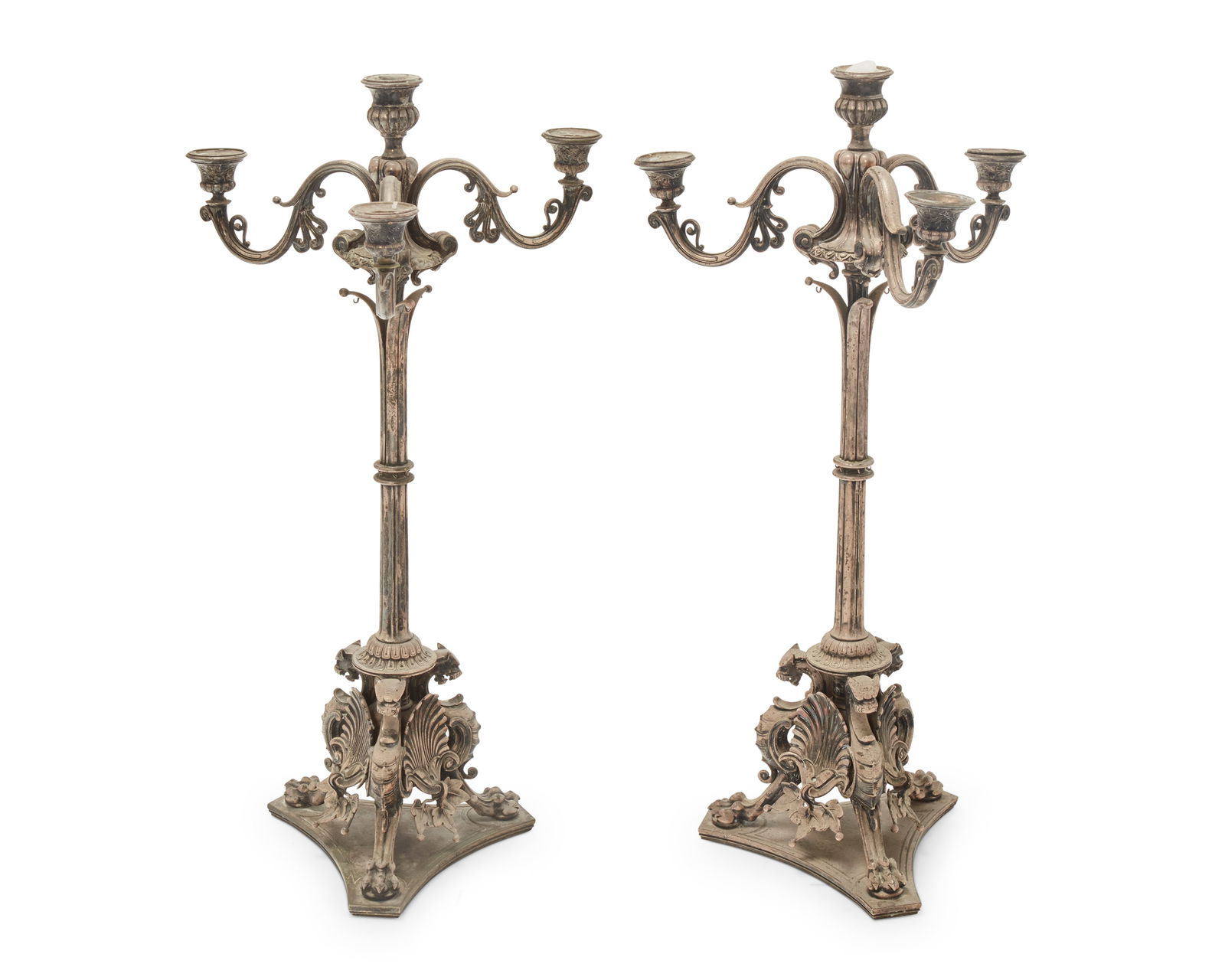 A pair of Elkington & Co. silver-plated candelabra (1 of 4)
