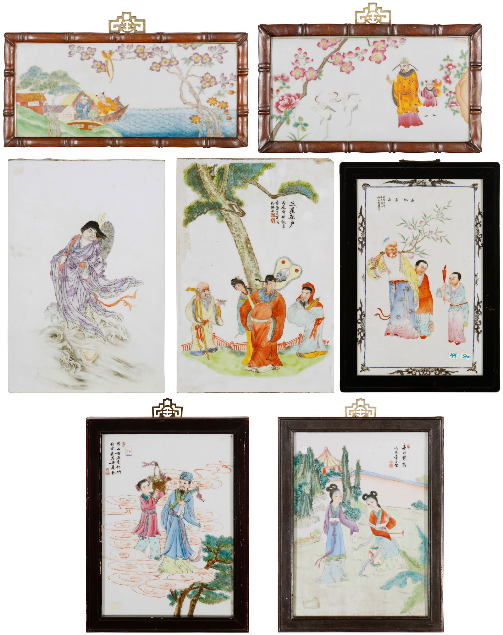 A group of Chinese polychrome porcelain plaques (1 of 20)