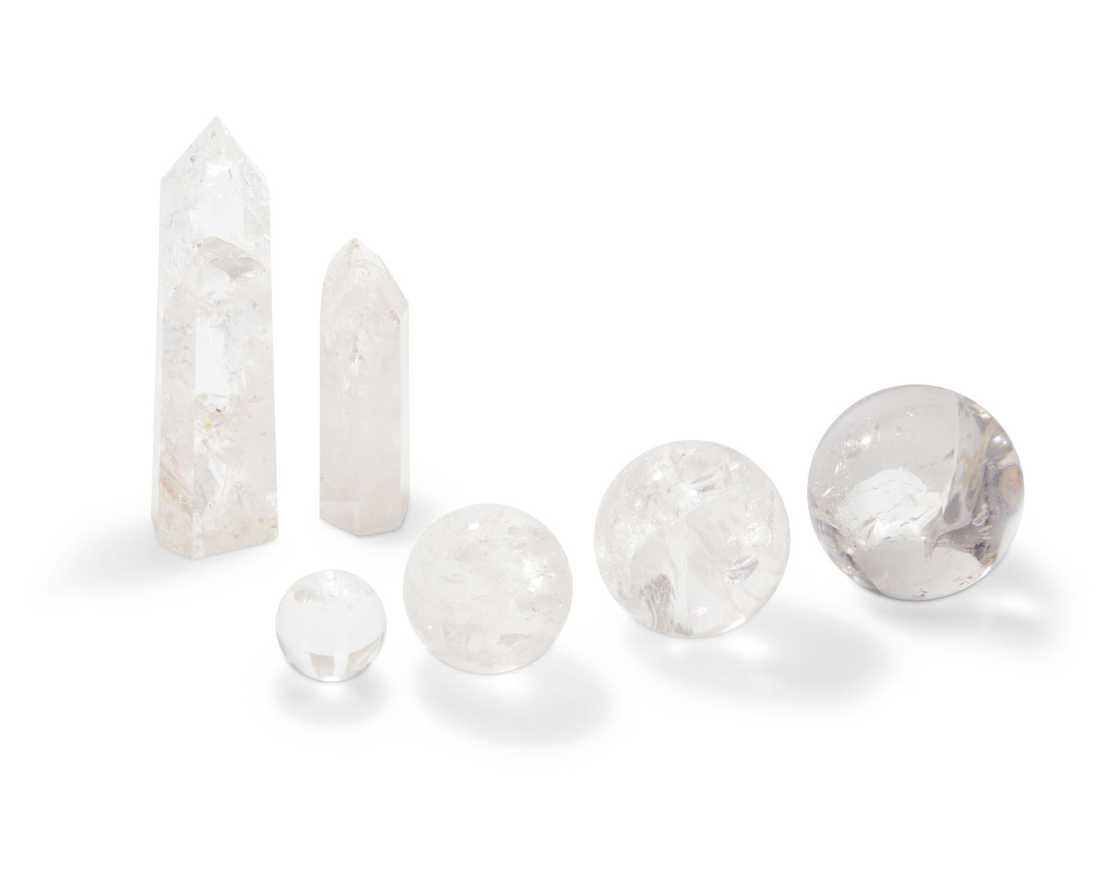 A group of rock crystal specimens (1 of 2)