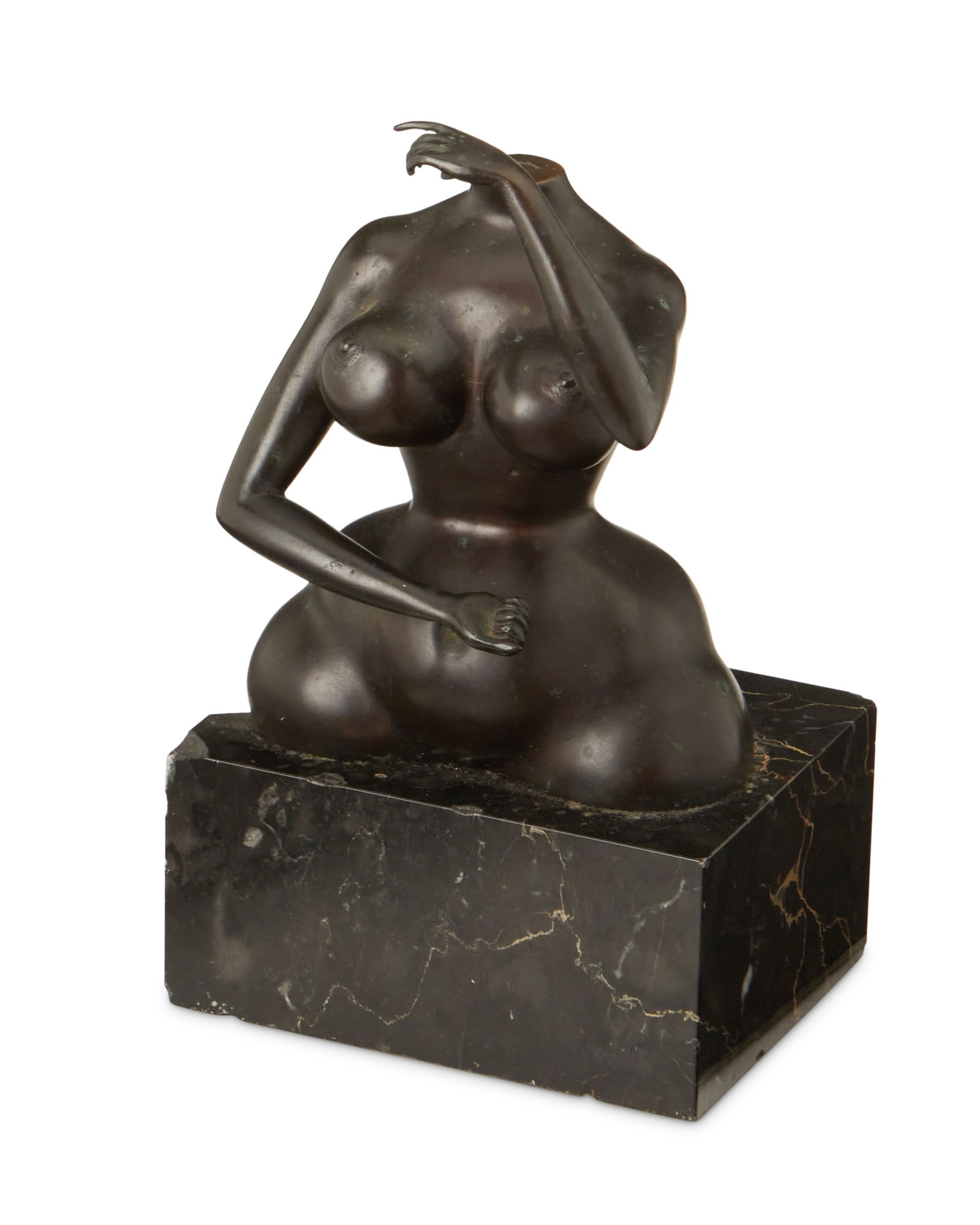 Rudolf Hausner (1914-1995), "Anima," modeled 1977: Rudolf Hausner(1914-1995)"Anima," modeled 1977Patinated bronze on a marble plinthEdition: 372/1111Signed to neck in the casting: R. Hausner; numbered and inscribed at base: EDITION BRUSBERGB