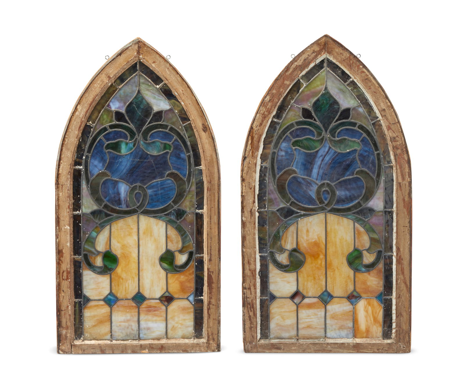 A pair of leaded glass windows (1 of 11)