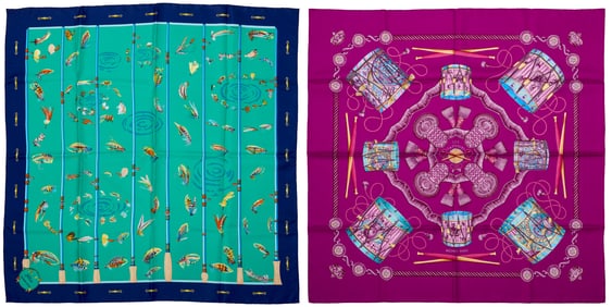 Hermes: Two Silk Scarves 90