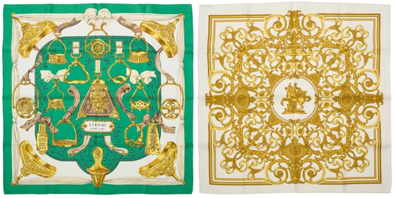 Hermes: Two Silk Scarves 90