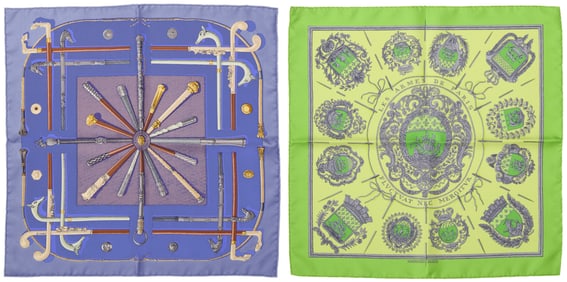 Hermes: Two Silk Gavroche Neck Scarves 45