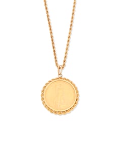 A Gold Coin Pendant Necklace