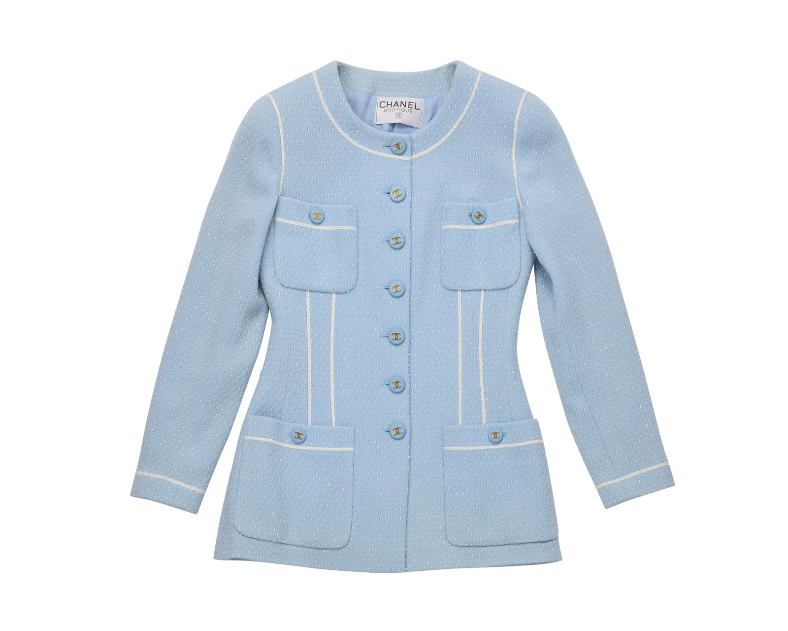 CHANEL: A Vintage Boutique Blue and White Tweed Jacket (1 of 3)