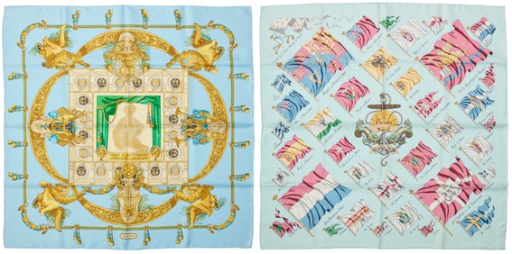 Hermes: Two Silk Scarves 90