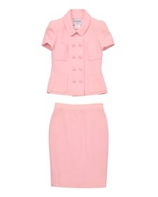 CHANEL: A Vintage Boutique Pink Wool Skirt Suit