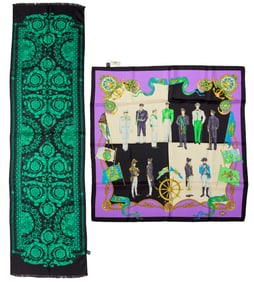 Versace: Two Silk Twill Scarves
