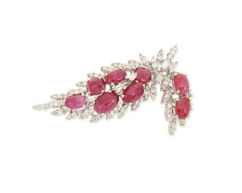 A Ruby and Diamond Brooch