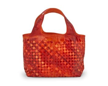 Bottega Veneta: An Orange Intrecciato Leather Hobo Handbag