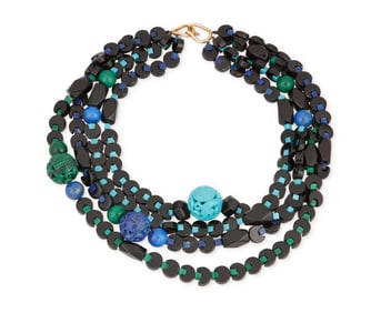 A Gold and Hardstone Necklace