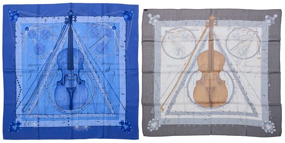Hermes: Two Silk Scarves 90