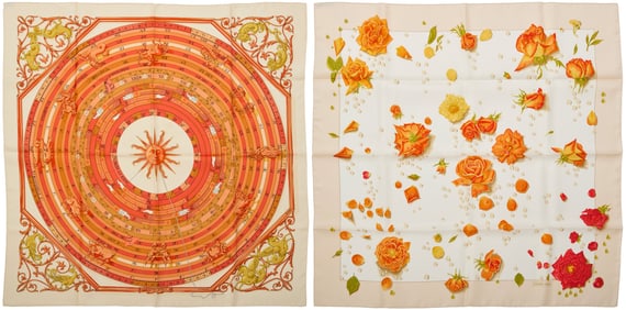 Hermes: Two Silk Scarves 90