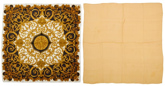 Two Silk Scarves Including Versace