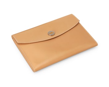 Hermes: A Vintage Rio Tan Box Leather Pochette Clutch Bag