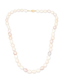 An 18k Gold and Colored Baroque Cultured Pearl Necklace