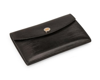 Hermes: A Vintage Rio Black Varanus Niloticus Pochette Clutch Bag