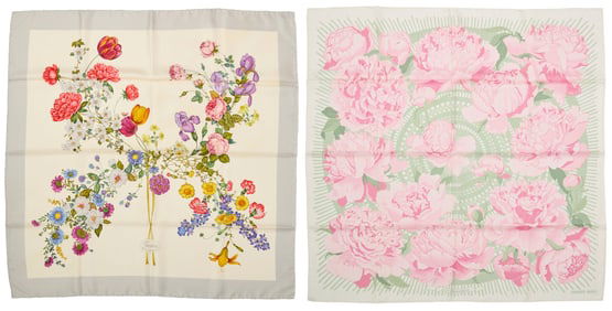 Hermes & Gucci: Two Silk Scarves