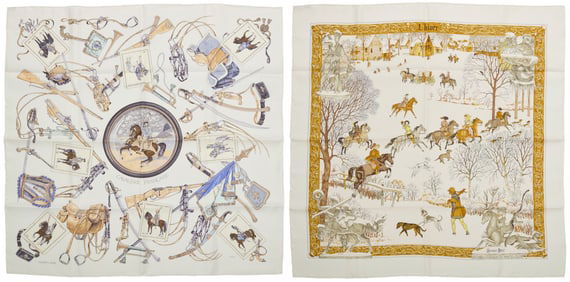 Hermes: Two Silk Scarves 90