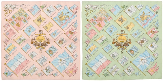 Hermes: Two Silk Gavroche Neck Scarves 45