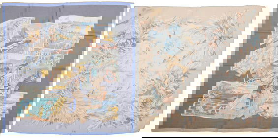 Loro Piana: Two Silk Foulard Scarves