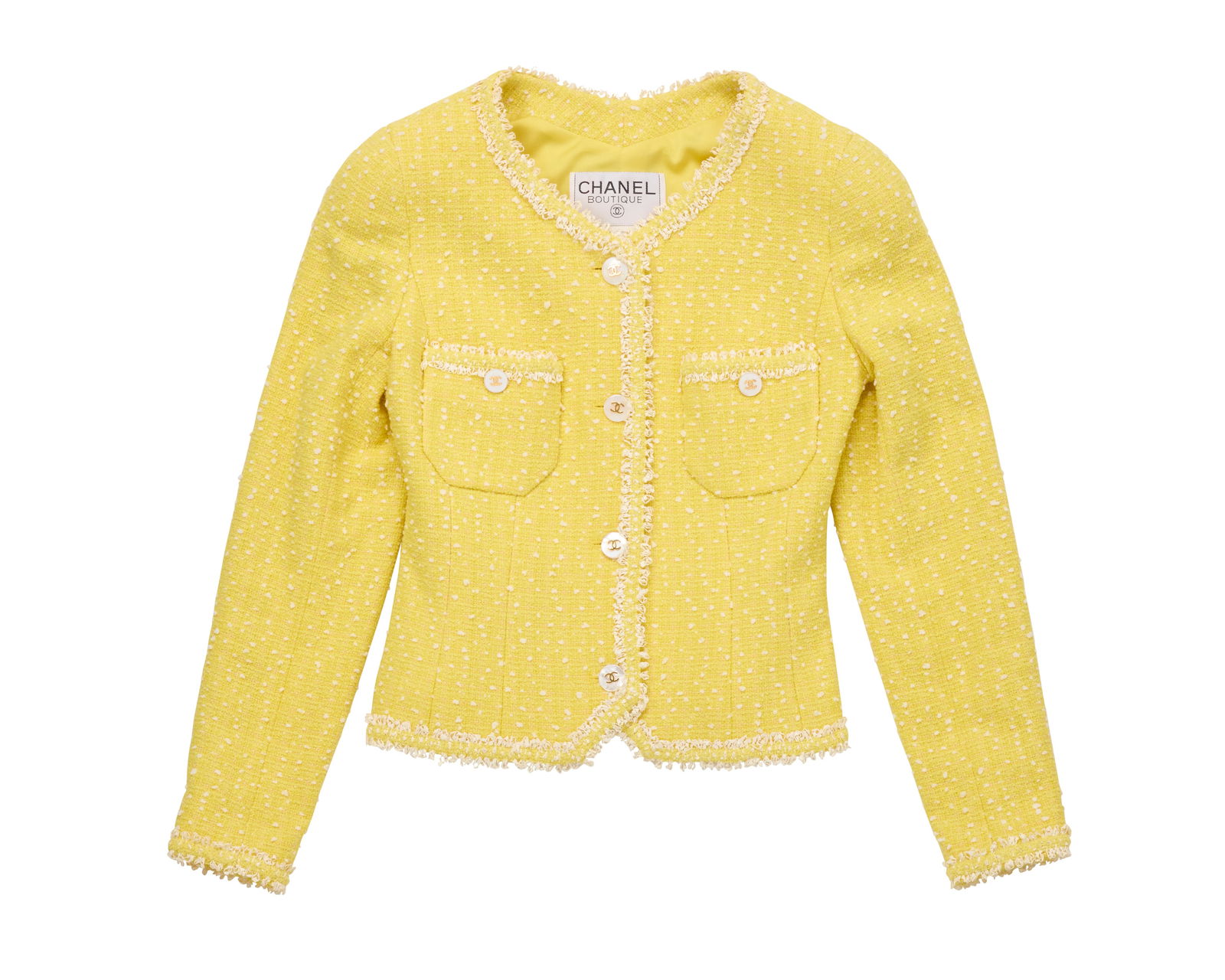 CHANEL: A Vintage Boutique Yellow Boucle Tweed Jacket (1 of 3)