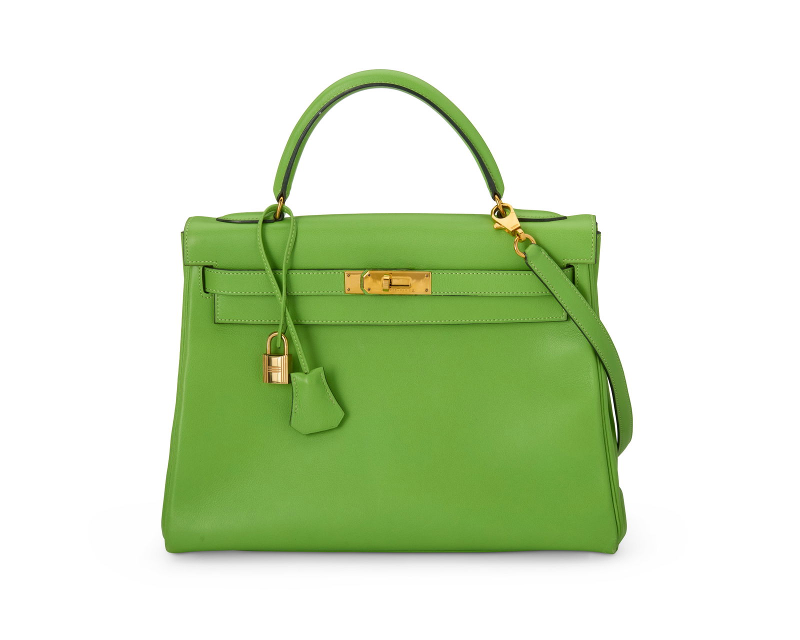 Hermes: A Vintage Lime Green Kelly Retourne 32 Bag (1 of 11)