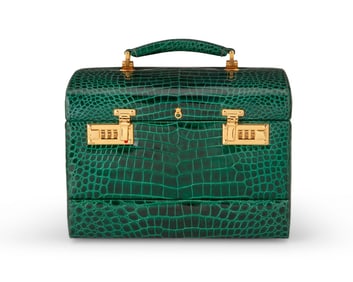 Fred Paris: A Large Green Leather Travel Case