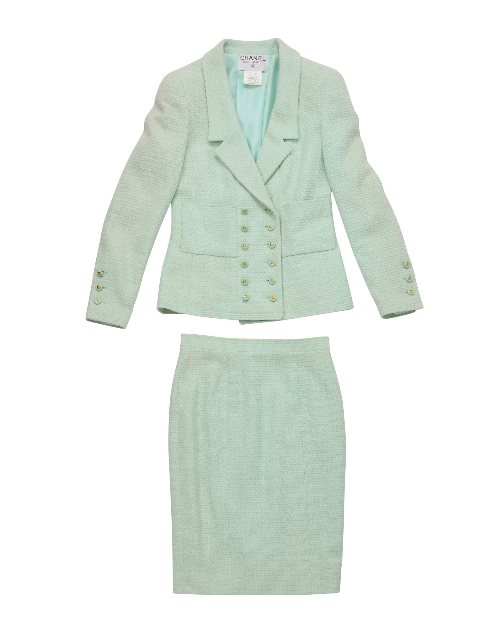 CHANEL: A Vintage Boutique Mint Green Cotton Skirt Suit (1 of 3)