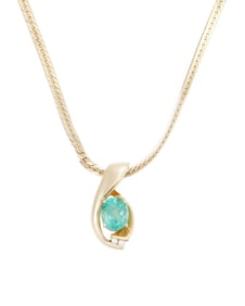 A Gold and Emerald Pendant Necklace