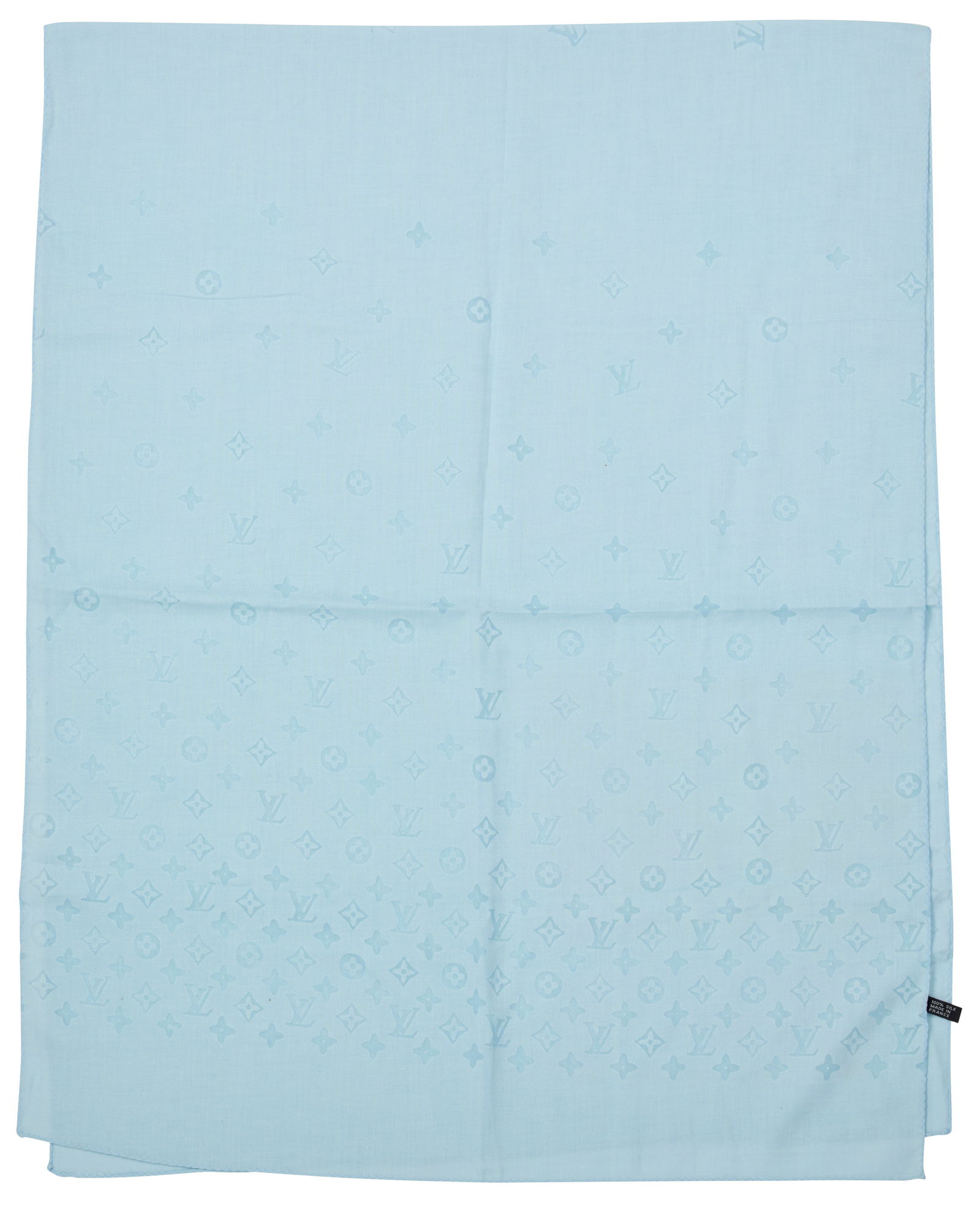 Louis Vuitton: A Light Blue Monogram Silk Scarf (1 of 2)