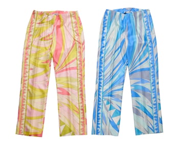 Emilio Pucci: Two Pairs of Vintage Printed Silk Pants
