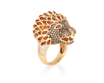 A Gold, Gem-Set and Diamond Ring